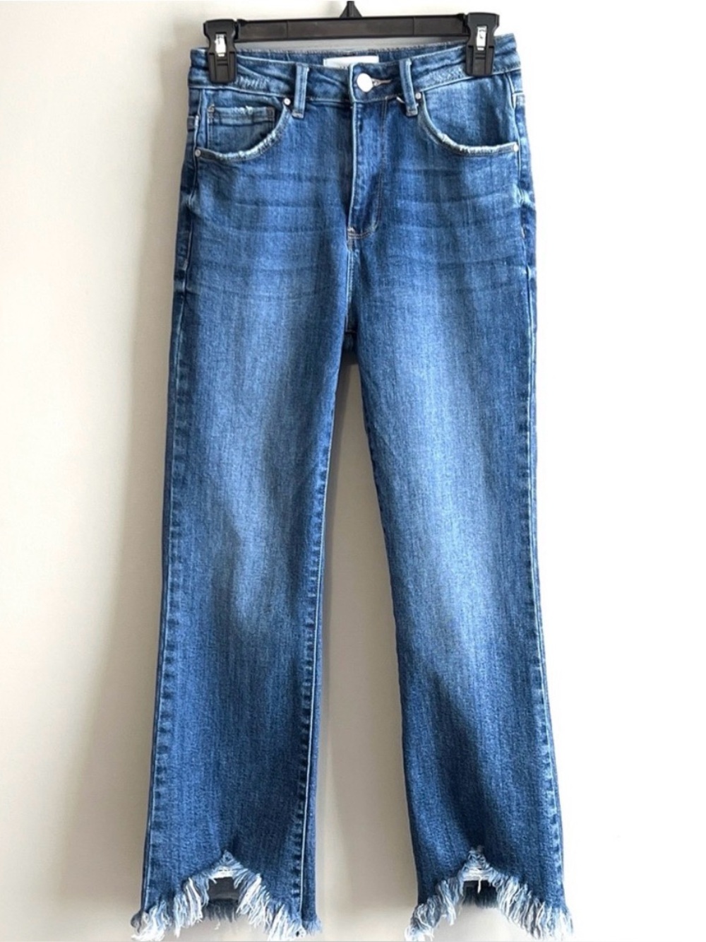 Klique B. High Rise Cropped Raw Hem Jeans Size 7
